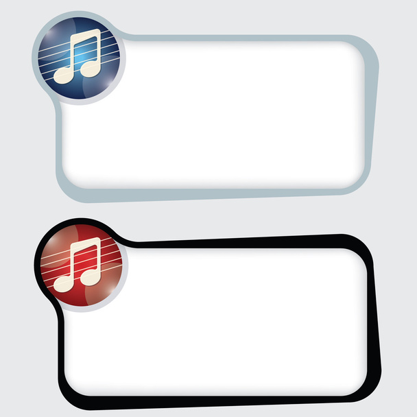 Set of two vector text frames and music icon - Vettoriali, immagini