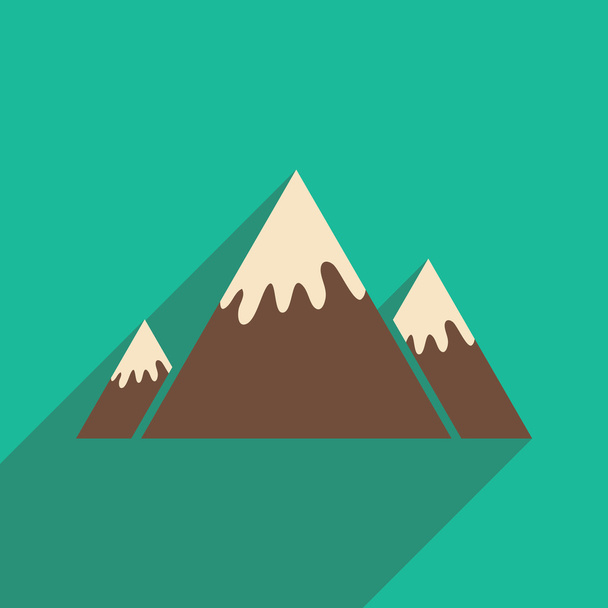 hosszú árnyék kanadai hegy lapos ikon - Vektor, kép