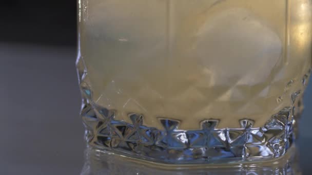 Closeup of Whiskey Sour Cocktail - Filmati, video