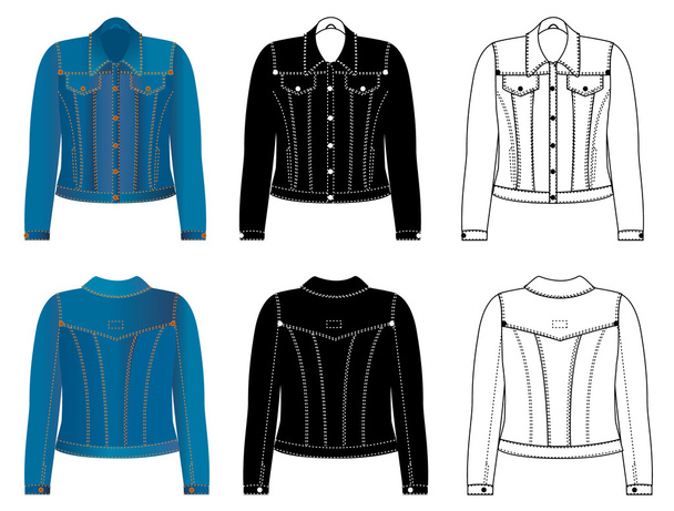 Jeans clothes of jaket - Vector, afbeelding