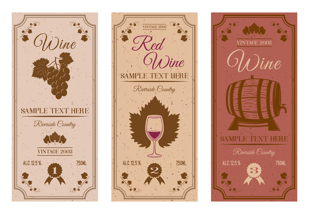 Wine Bottle Labels - Vektori, kuva