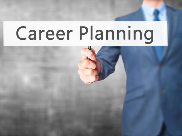 Career Planning - Business man showing sign - Φωτογραφία, εικόνα