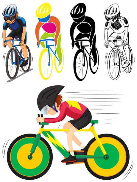 Icono del deporte para el hombre haciendo ciclismo
 - Vector, Imagen