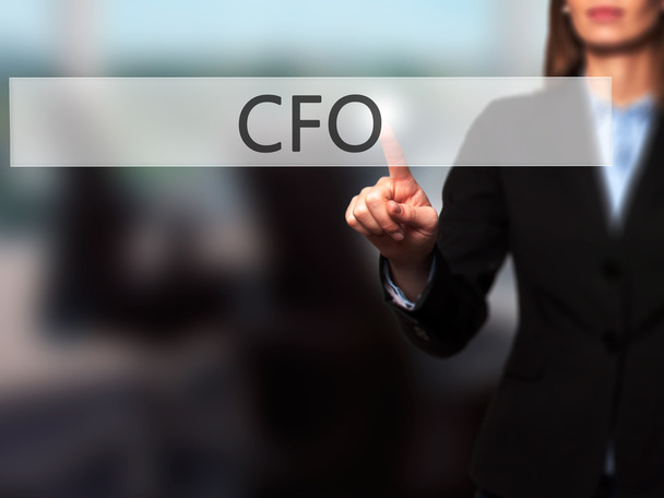 CFO (Chief Financial Officer) - Isolated female hand touching or - Photo, Image