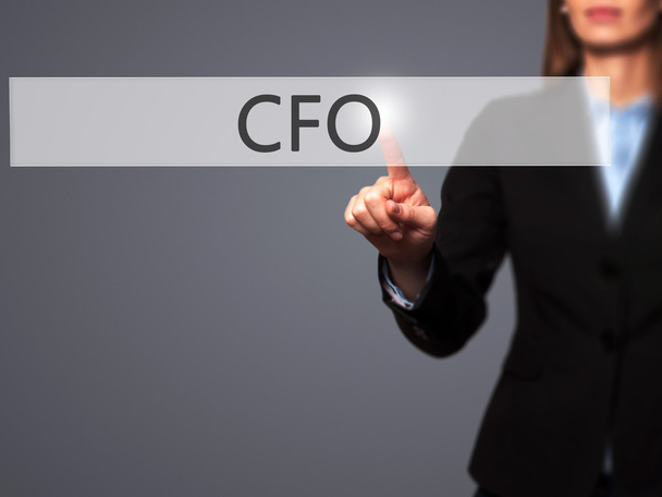 CFO (επικεφαλής) - απομονωμένος γυναικείο χέρι αγγίζει ή - Φωτογραφία, εικόνα