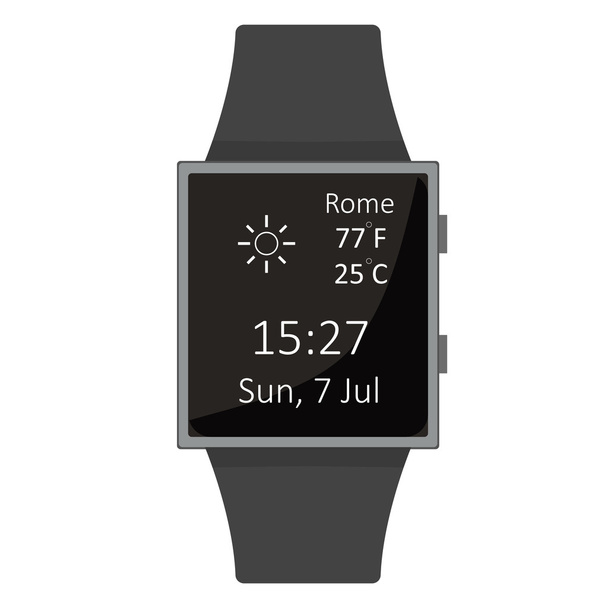 Smart Watch. Sun widget. Cartoon style. Flat element. Vector illustration. - Vecteur, image