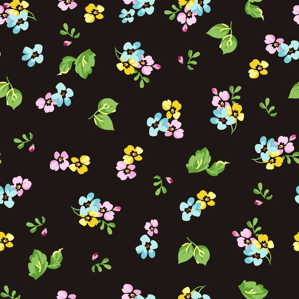 Seamless pattern with small blue flowers, forget-me-not - Vetor, Imagem