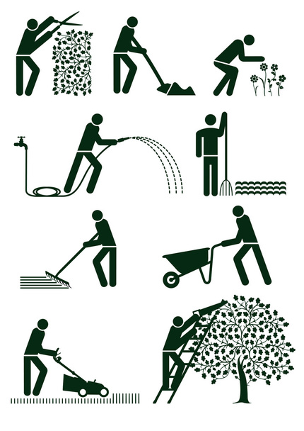 Gardening pictogram - Vector, Image