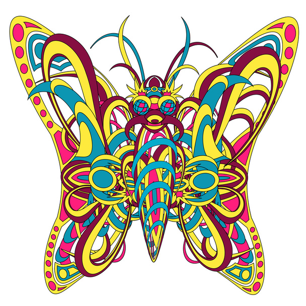 Patterned borboleta criatura fantástica
 - Vetor, Imagem