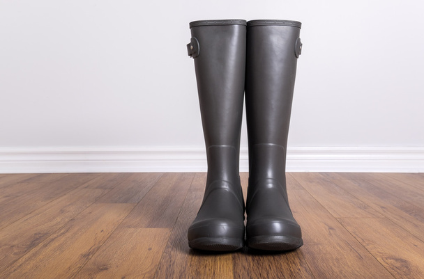 Men's Slate Grey Rubber Boots - Photo, Image