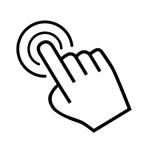 grande icona della mano del cursore su sfondo bianco
 - Vettoriali, immagini