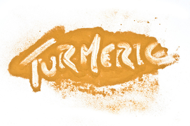 Turmeric Powder Spice On White background - Photo, Image