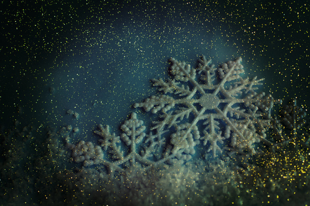 Winter background. Snowflakes on snow - Fotografie, Obrázek
