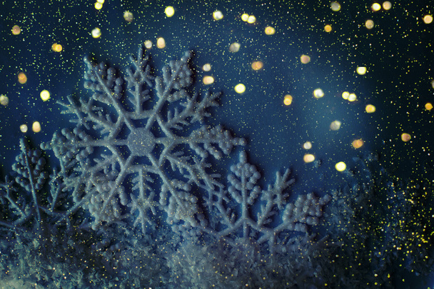 Winter background. Snowflakes on snow - Foto, Imagen