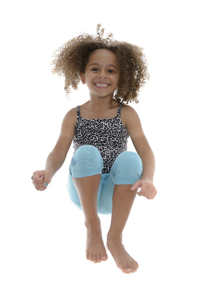 Активная радостная молодая девушка прыгает от радости
 - Фото, изображение