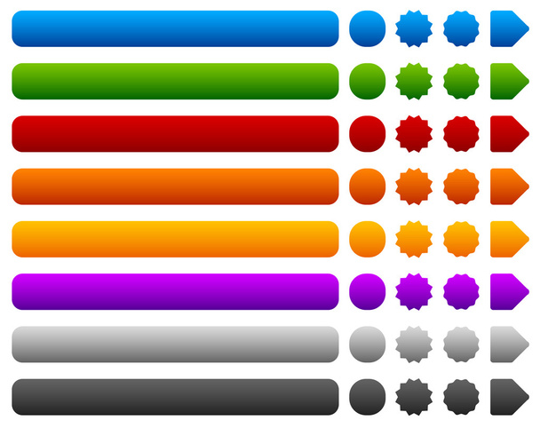 rectangle, circle, starburst buttons set - Vector, Image
