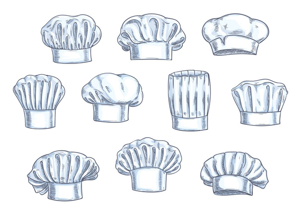 Chef toques, caps and hats icons - Vector, Image