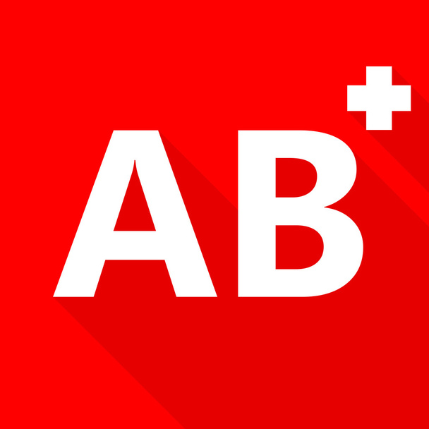 AB+ blood type on red background. - Photo, Image