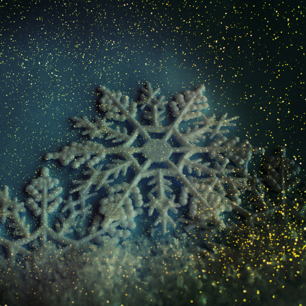 Winter background. Snowflakes on snow - Photo, Image