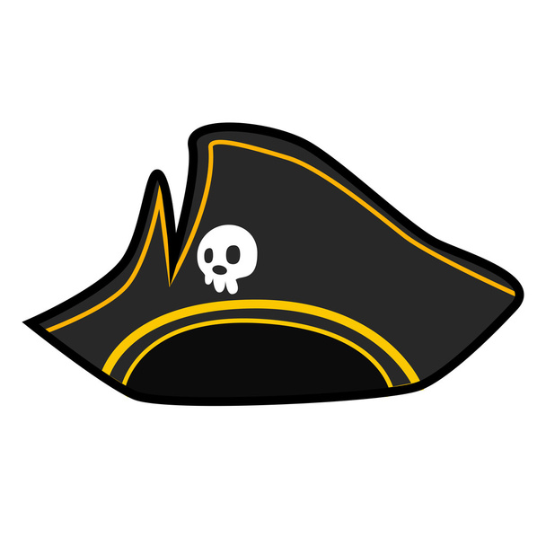 sombrero pirata ilustración aislada
 - Vector, imagen