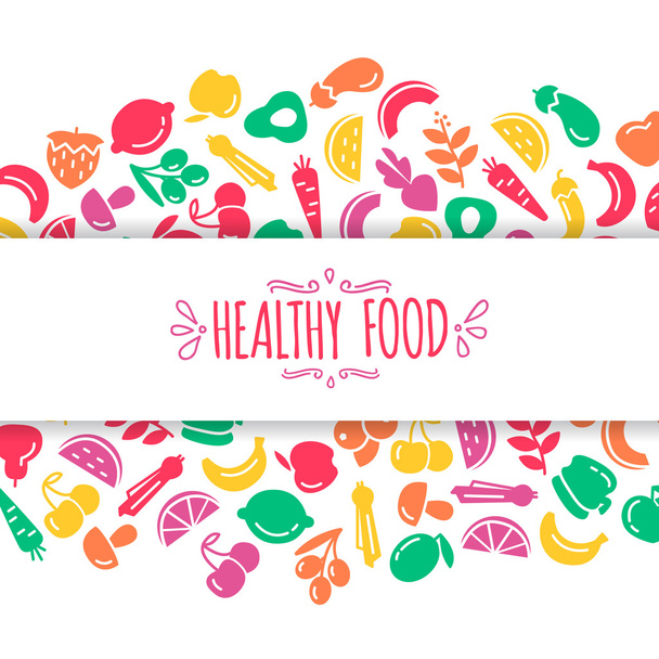 Healty food background representing - Vector, Imagen