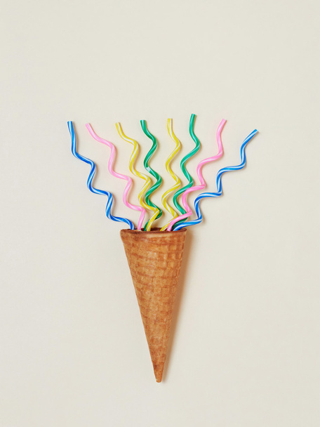unusual ice cream cone - Photo, image