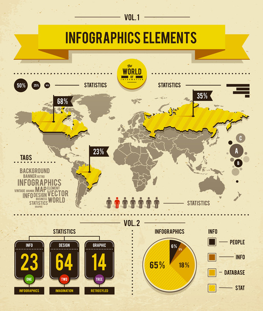 Vektor-Set von Infografiken - Vektor, Bild