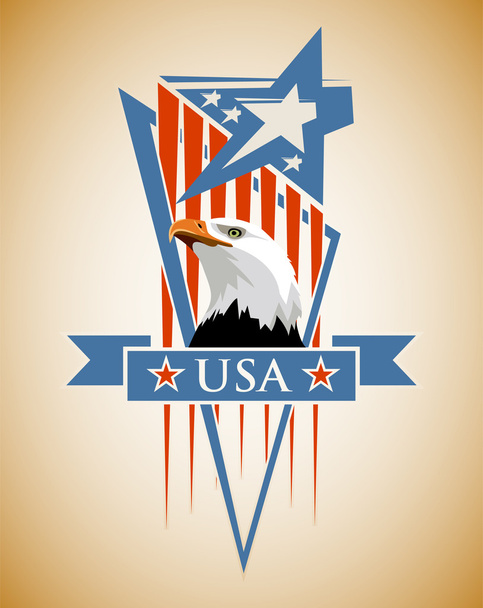 Rótulo Patriótico EUA
 - Vetor, Imagem
