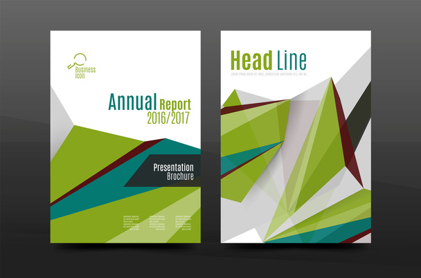 Renkli geometri tasarım yıllık raporu a4 kapak broşür şablonu düzeni, dergi, el ilanı ya da broşür kitapçık - Vektör, Görsel