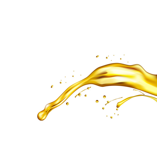 olive oil splashing isolated on white background - Вектор, зображення