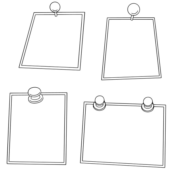 vector set of pinned photo - Vector, Image