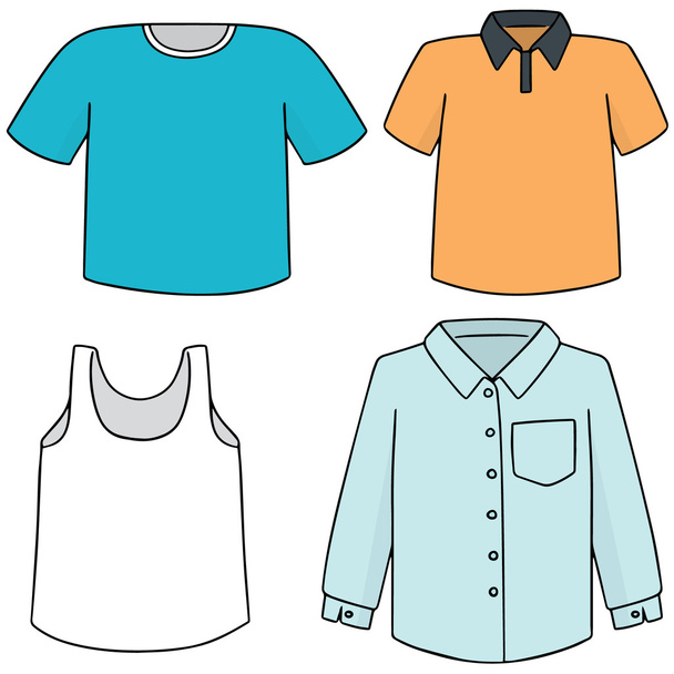 set vettoriale di camicia, t-shirt e gilet
 - Vettoriali, immagini