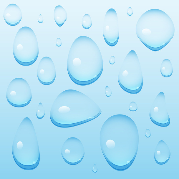 Set blauer Wassertropfen - Vektor, Bild