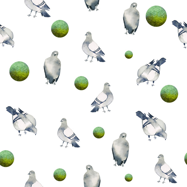 watercolor dove pattern - Foto, afbeelding