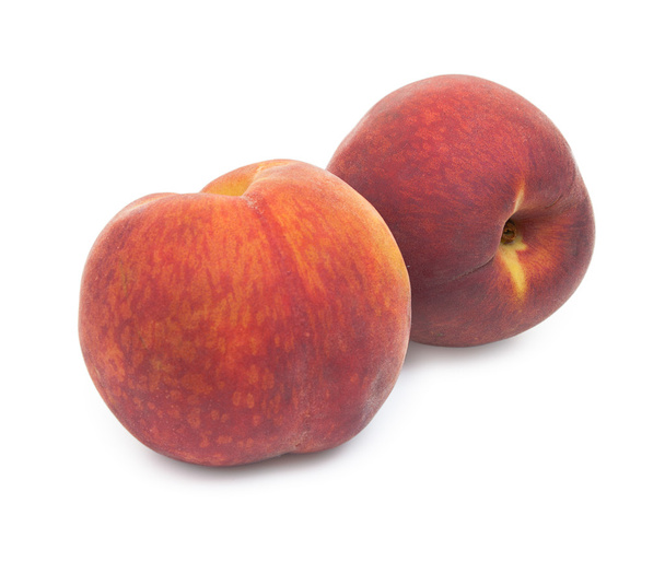 Pair of fresh red peach isolated on white - Foto, Imagem