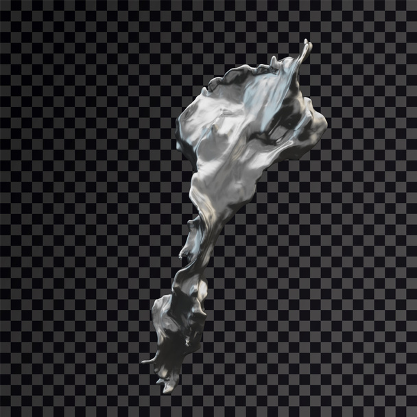 Splash gümüş 3d şeffaf - Fotoğraf, Görsel