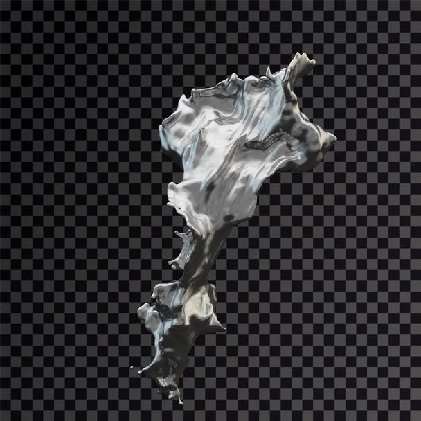 splash silver 3d transparent - Φωτογραφία, εικόνα