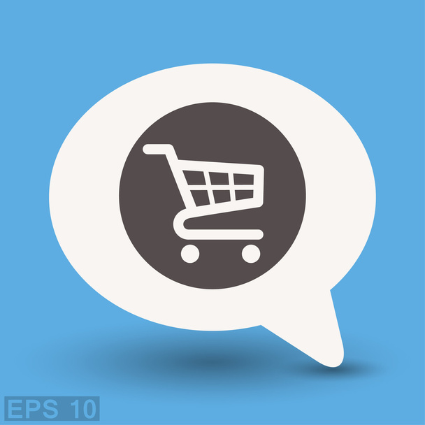 Pictograph of shopping cart concept icon - Vector, Image