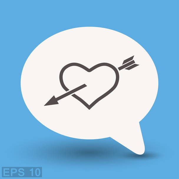 Pictograph of heart with arrow concept icon - Вектор,изображение