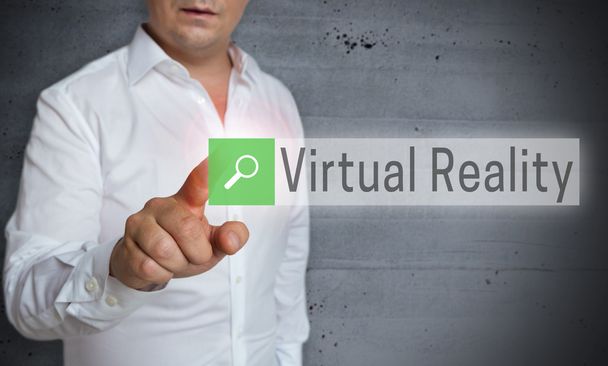 Navegador de realidad virtual es operado por el hombre concepto
. - Foto, Imagen
