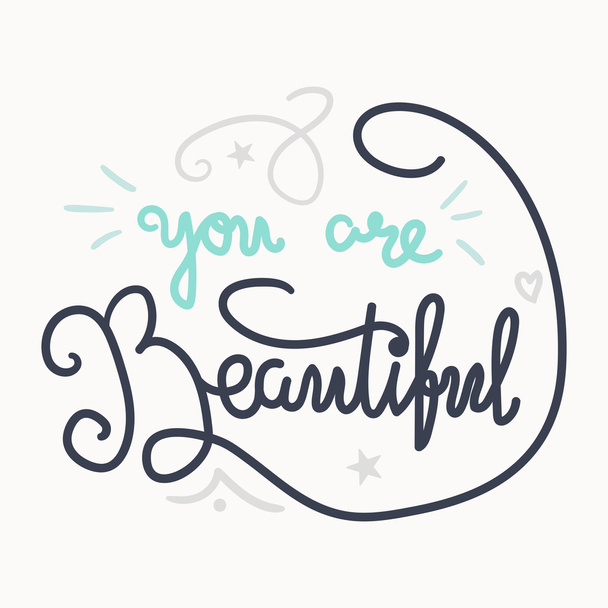 Motivation and Beauty Lettering Concept - Vector, Image