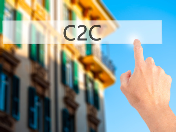 C2C - Ручне натискання кнопки на розмитому фоні концепції на vi
 - Фото, зображення