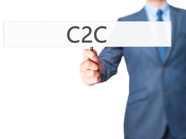 C2c - επιχειρησιακό άτομο δείχνει σημάδι - Φωτογραφία, εικόνα