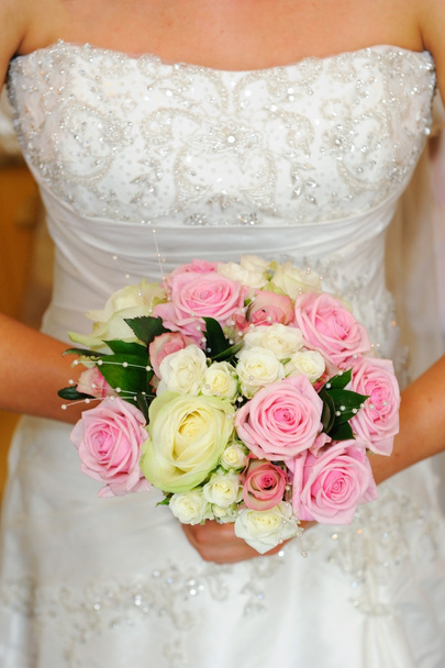 Vestido de noiva e detalhe flor
 - Foto, Imagem