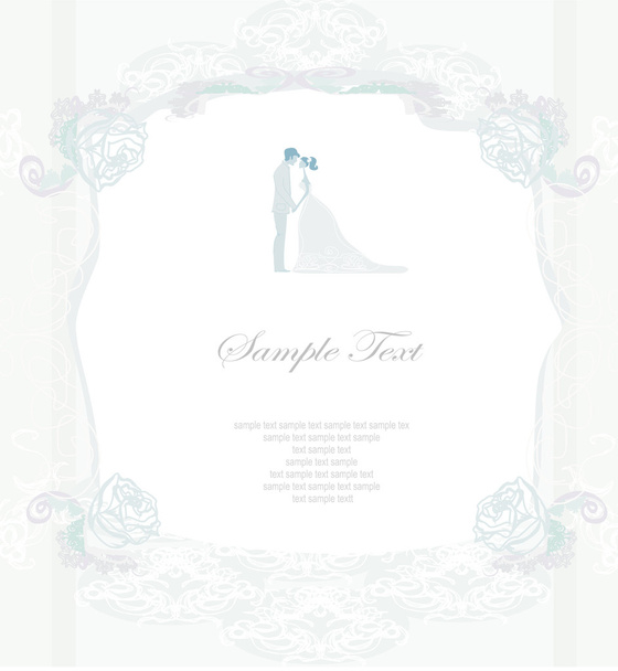 Elegant wedding invitation with wedding couple - Vetor, Imagem