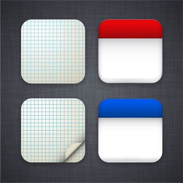 Square paper app template icons. - Wektor, obraz