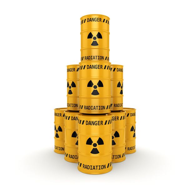 Yellow radioactive barrels - Φωτογραφία, εικόνα
