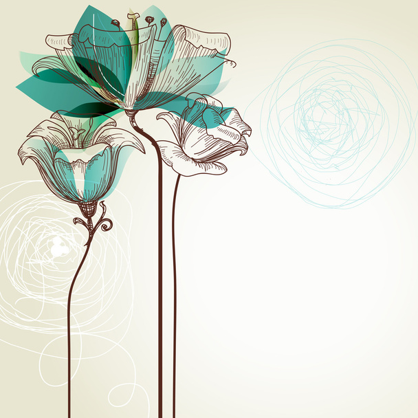 Fond floral rétro
 - Vecteur, image