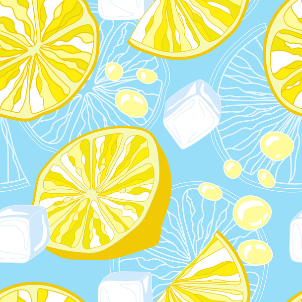 Seamless texture of lemonade. - Vector, Image