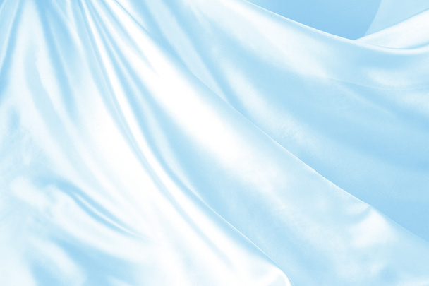 Blue silk fabric - Photo, Image